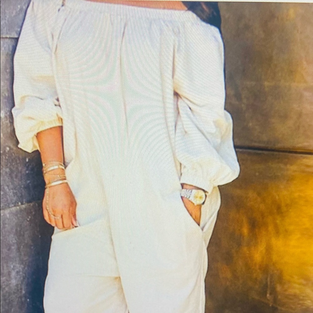 NEW; White Oversized, Off the Shoulder Chic Jumpsuit. Hot! Beautiful!!!!